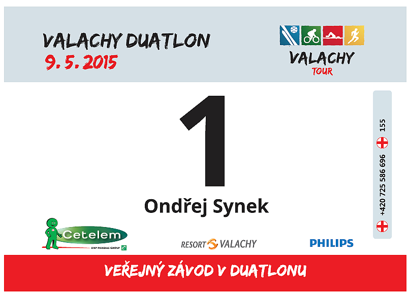 Startovní číslo VALACHY DUATLON 2015 dospělí